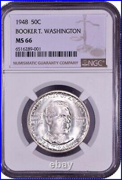 1948 Booker T. Washington Commemorative Silver Half Dollar NGC MS-66