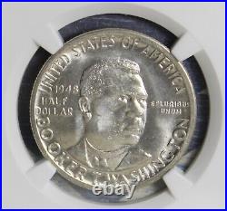 1948-s Booker T. Washington Commemorative Silver Half Dollar Ngc Ms 66 Free Ship