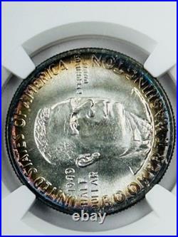 1949 P Booker T Washington Silver Half Dollar NGC MS65 Toned Only 6,004 Minted