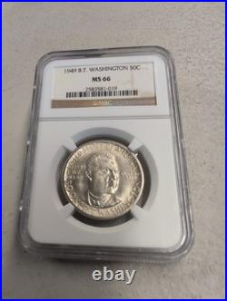 1949 P Booker T Washington Silver Half Dollar NGC MS66 Only 6,004 Minted