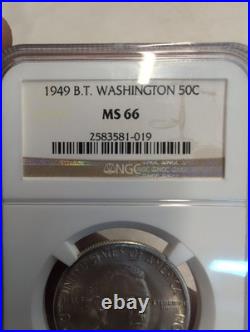 1949 P Booker T Washington Silver Half Dollar NGC MS66 Only 6,004 Minted