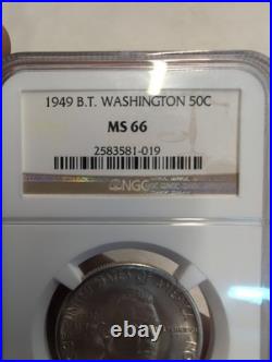 1949 P Booker T Washington Silver Half Dollar NGC MS66 Only 6,004 Minted