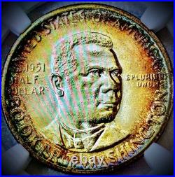 1951 Booker T Washington Commemorative Half Dollar Ngc Ms64