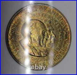1951 P Washington Carver Silver Half Dollar NGC MS64 Coin Color Toned Graded