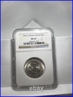1951 S Washington Carver Silver Half Dollar NGC MS64