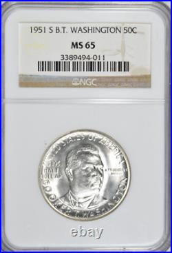 1951-s Booker T. Washington Silver Commemorative Half Dollar Ngc Ms65