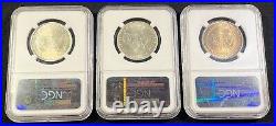 1953 Pds Washington Carver Commem Half Dollars Ngc Ms64 3 Coin Set Choice Bu