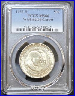 1953-S Washington-Carver Half Dollar, PCGS MS66-FREE SHIPPING -SEE STORE WW2 MED
