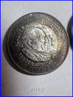 1954 P/D/S Washington Carver Commemorative Half Dollar 3-Coin Set Toned BU