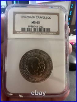 1954 P Washington-Carver Silver Half. NGC MS65! Only 12,006 Minted! Lot #897
