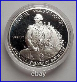 1982 George Washington Commemorative Proof Silver Half Dollar USA Coin Gift Box