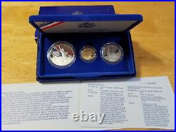 1986 US Liberty Proof, 3 piece Coin Set, Silver half, dollar, and $5 gold coins