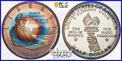1993-S James Madison Commemorative Half Dollar PCGS PR67DCAM Rainbow Toning