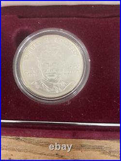 1998 Kennedy Collectors 2 Coin Set Silver Dollar & Matte Half Dollar W BOX & COA