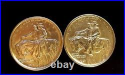 (2) 1925 STONE MOUNTAIN AU to UNC Commemorative Silver Half Dollar Coins