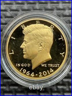 2014-W 50th Anniversary Gold Kennedy Half Dollar 3/4 Troy Oz. 9999 Fine Gold