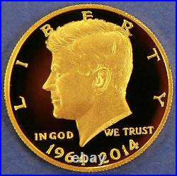 2014-W 50th Anniversary Kennedy Half Dollar Gold Proof Coin K15 JFK 24K US Mint