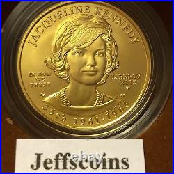 2015 W Jacqueline Kennedy 1/2Oz 24k Gold Unc MS $10 First Spouse Jackie Half JQ6
