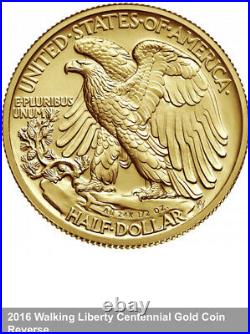2016 Walking Liberty Centennial Gold Half Dollar Unopened Mint Sealed