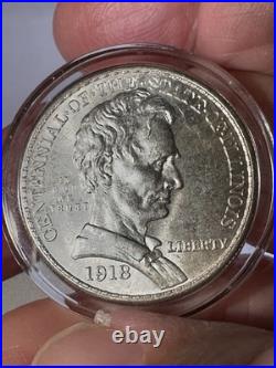 2018 Centennial Of The State Of Illinois Silver Half Dollar. Beautiful Rare