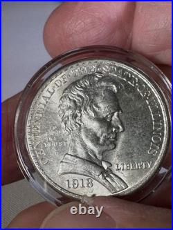 2018 Centennial Of The State Of Illinois Silver Half Dollar. Beautiful Rare