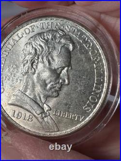 2018 Centennial Of The State Of Illinois Silver Half Dollar. Beautiful Rare