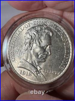 2018 Centennial Of The State Of Illinois Silver Half Dollar. Beautiful Rare