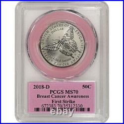 2018-D US Breast Cancer Commemorative BU Half Dollar PCGS MS70 First Strike Pink