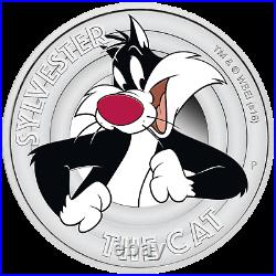 2018 Tuvalu LOONEY TUNES SYLVESTER the CAT 1/2oz SILVER Half Dollar PROOF COIN