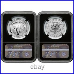 2019-S 50c Apollo 11 50th Ann. Half Dollar 2pc. Set NGC PF70 FDI ASF Label Retro