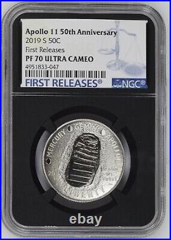 2019-S Apollo 11 50th Anniversary Set Reverse Proof Kennedy Half Dollar NGC PF70