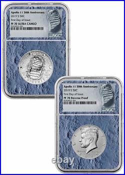 2019 S US Apollo 11 Clad Half Dollar Moon Mission Releases NGC PF70 Blk SKU58653
