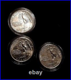(3) Lot 1925 STONE MOUNTAIN AU to UNC Commemorative Silver Half Dollar Coins (3) Lot 1925 STONE MOUNTAIN AU to UNC Commemorative Silver Half Dollar Coins