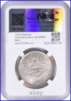 Arkansas Commemorative Silver Half Dollar 1935 MS64 NGC
