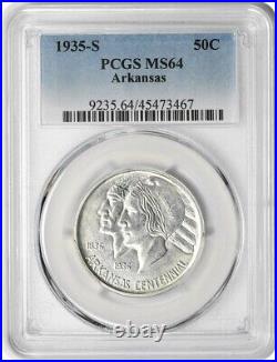 Arkansas Commemorative Silver Half Dollar 1935-S MS64 PCGS