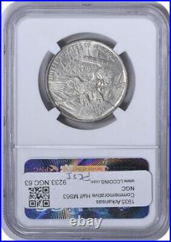 Arkansas Commemorative Silver Half Dollar MS63 NGC