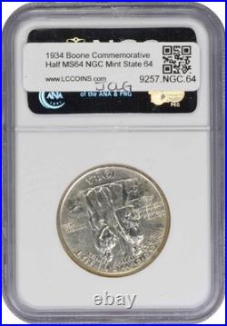 Boone Commemorative Silver Half Dollar 1934 MS64 NGC
