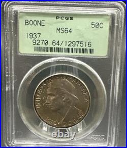Boone Commemorative Silver Half Dollar 1937 MS64 PCGS Old Holder