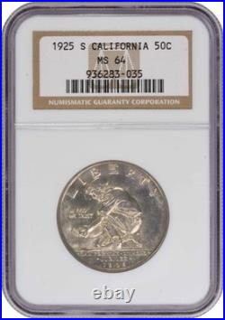 California Commemorative Silver Half Dollar 1925-S MS64 NGC
