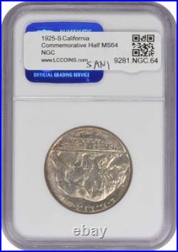 California Commemorative Silver Half Dollar 1925-S MS64 NGC