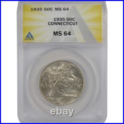 Connecticut Tercentenary Commemorative 50Cr 1935 MS 64 ANACS SKUCP166