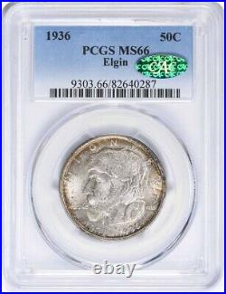 Elgin Commemorative Silver Half Dollar 1936 MS66 PCGS (CAC)