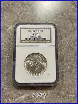 GEM BU 1937 Daniel Boone Half Dollar NGC MS65 RGNMU