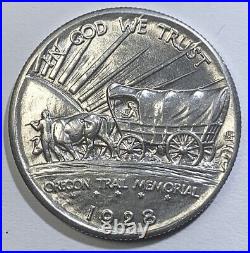 Genuine 1928 Oregon Trail Silver Half Dollar