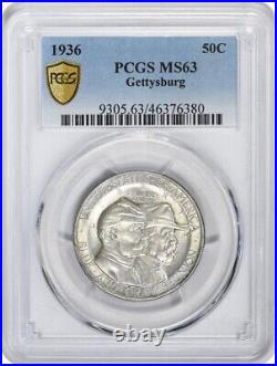 Gettysburg Commemorative Half Dollar 1936 MS63 PCGS