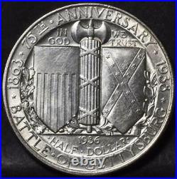 Gettysburg Silver Commemorative Half Dollar Id#ff283