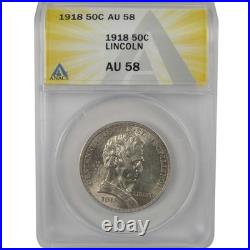 Illinois Commemorative Half Dollar 1918 AU 58 ANACS Silver SKUI22151