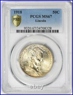 Lincoln Commemorative Silver Half Dollar 1918 MS67 PCGS