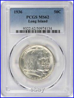 Long Island Commemorative Half Dollar 1936 MS62 PCGS