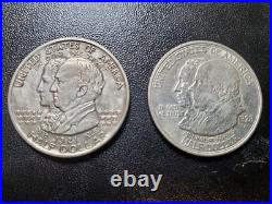 Lot of 2 Silver Commemorative Half Dollars AU/UNC